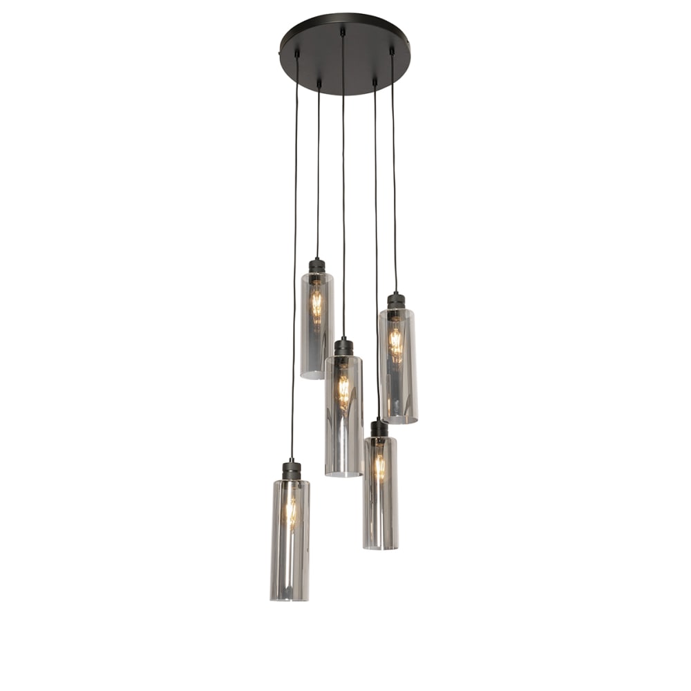 QAZQA Pendelleuchte aus Glas, schwarz style modern - Glas