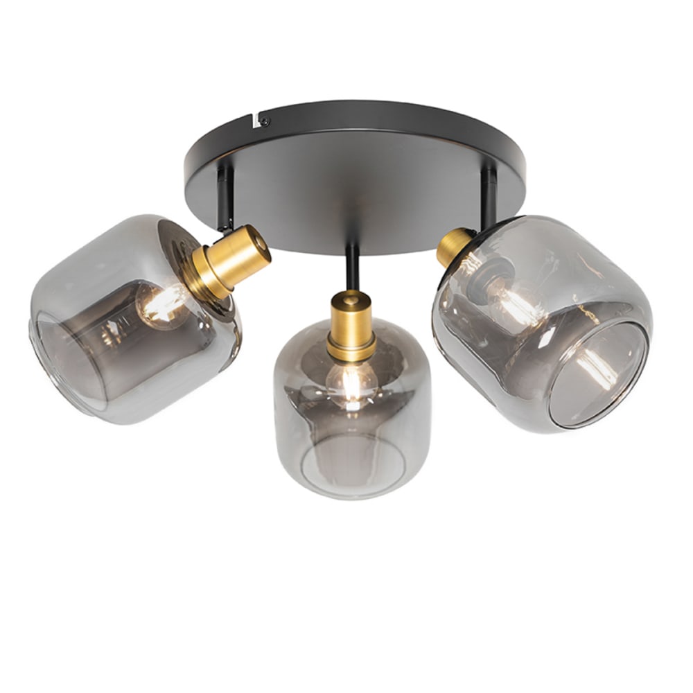 QAZQA Strahler aus Glas, grau style vintage - Glas