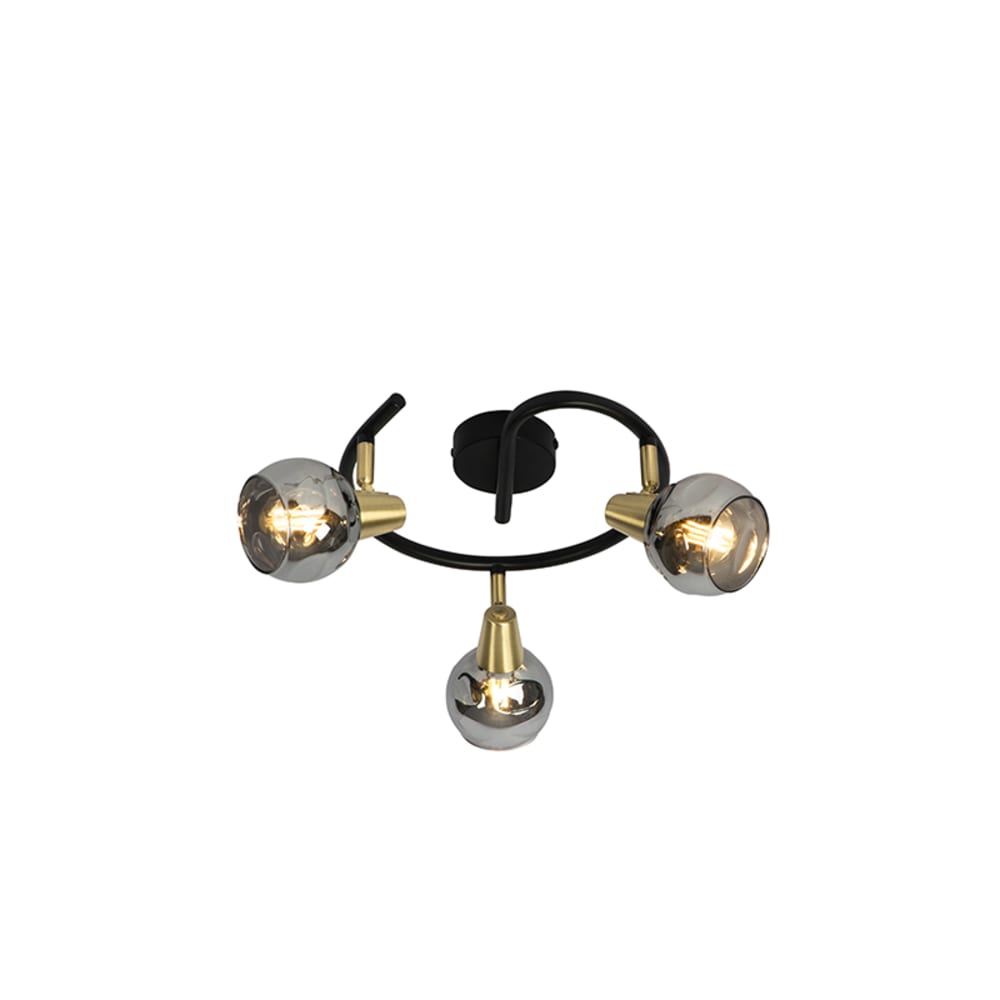 QAZQA Strahler aus Glas, gold/messing style modern Braun Glas
