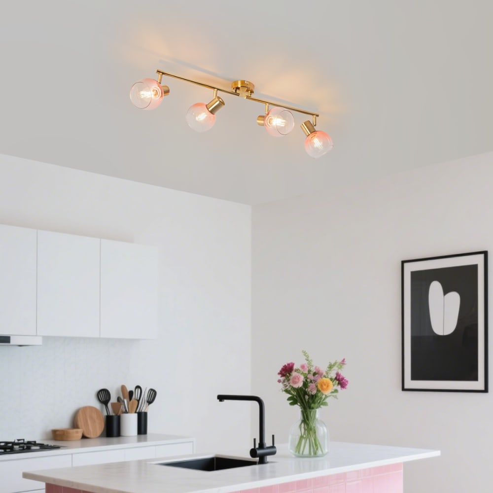 Spot plafond en acier rose — vue 3