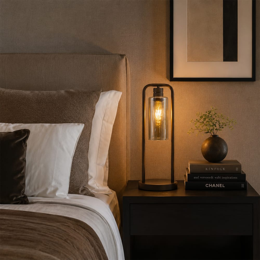 Lampe de table en verre noir — vue 3