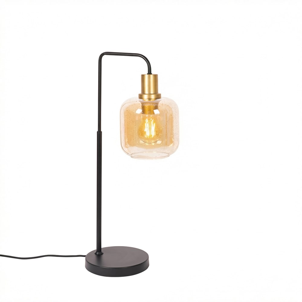 Lampe de table en verre orange — vue 3