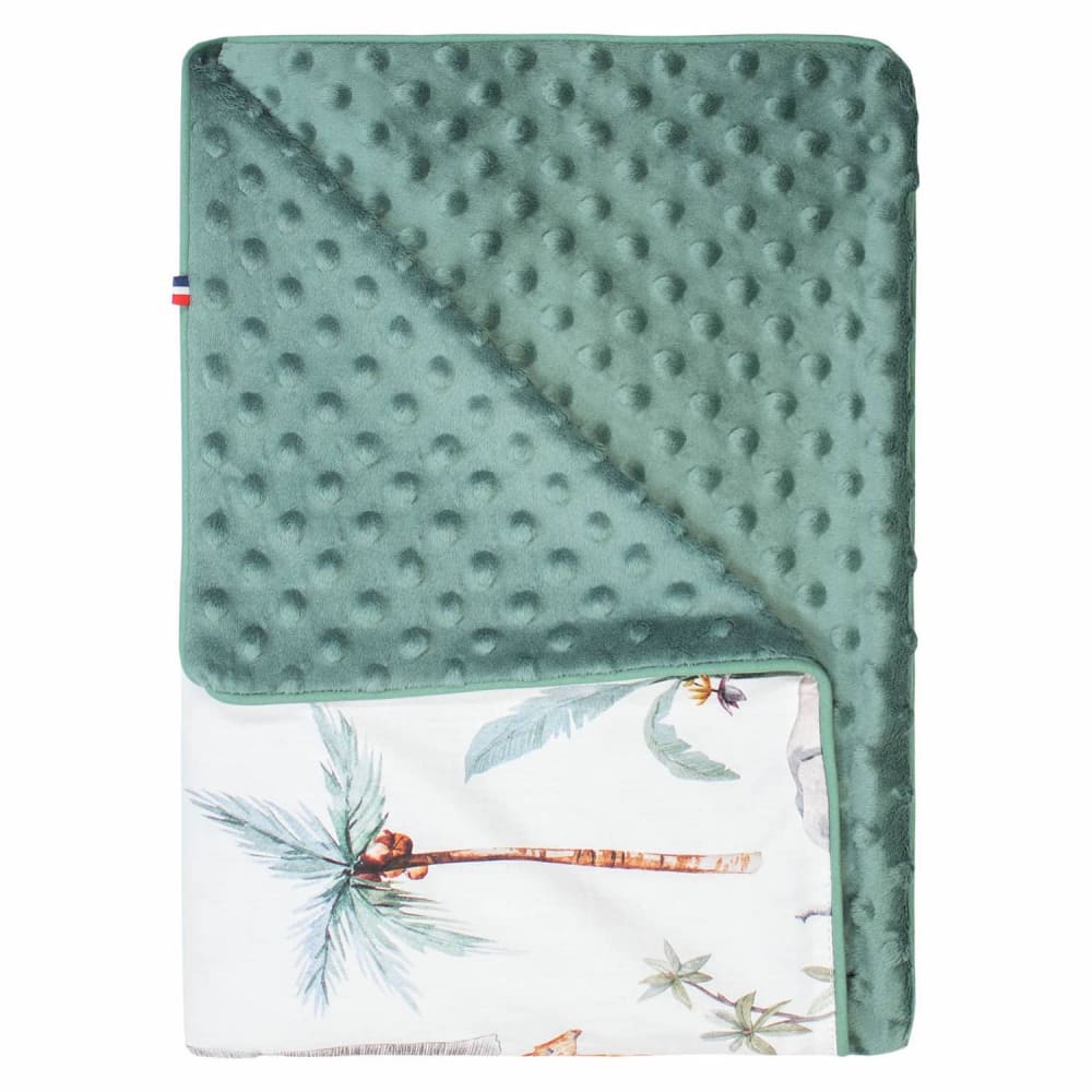 Sevira Kids Leichte minky-decke safari style exotic GRÜN BAUMWOLLE Baby