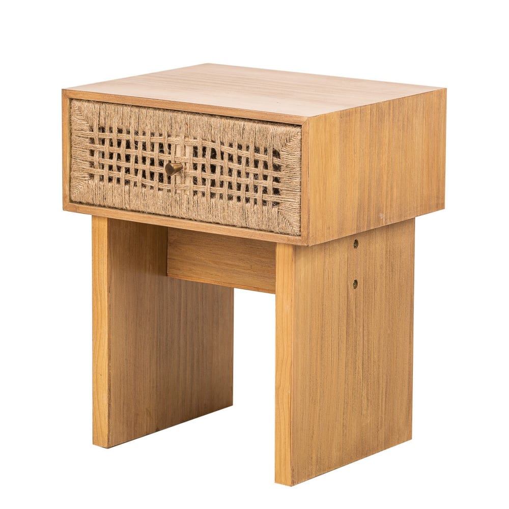 Table de chevet 1 tiroir en corde naturelle