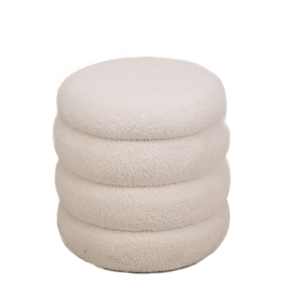 Pouf in bouclé bianco - Nordlys