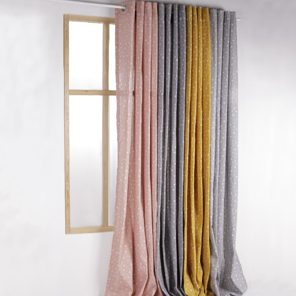 Rideau coton 140x240 cm rose — vue 4