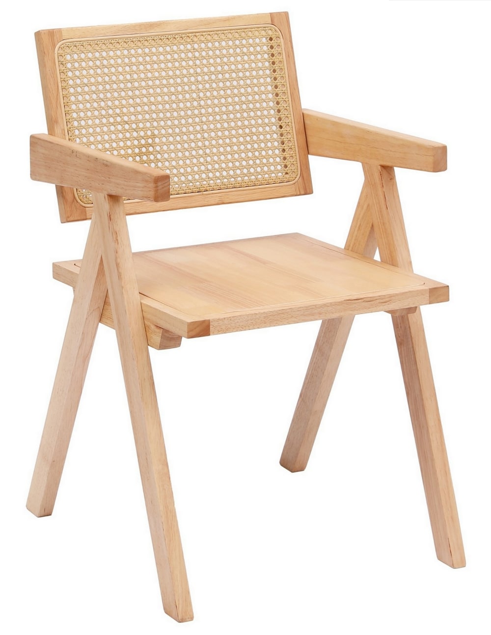 Silla escandinava en madera y ratán - Maisons du Monde