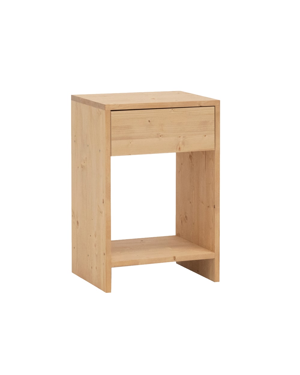Mesita de noche de madera maciza en acabado tono medio 40x60cm