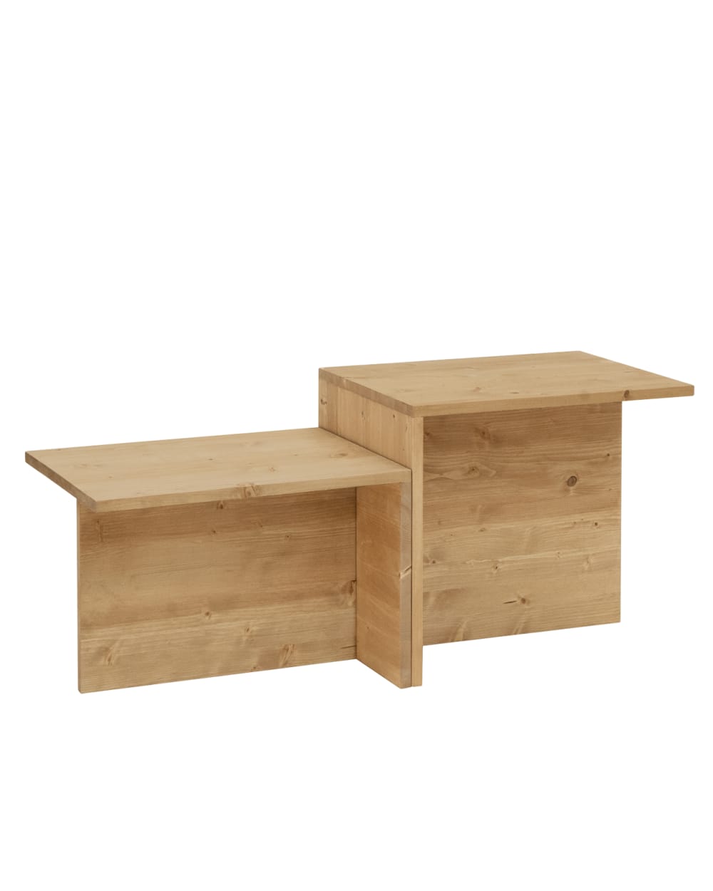 Table basse en bois de sapin marron 100x44,6cm