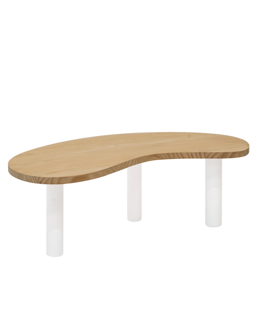 Table basse en bois blanche et marron 100x40cm
