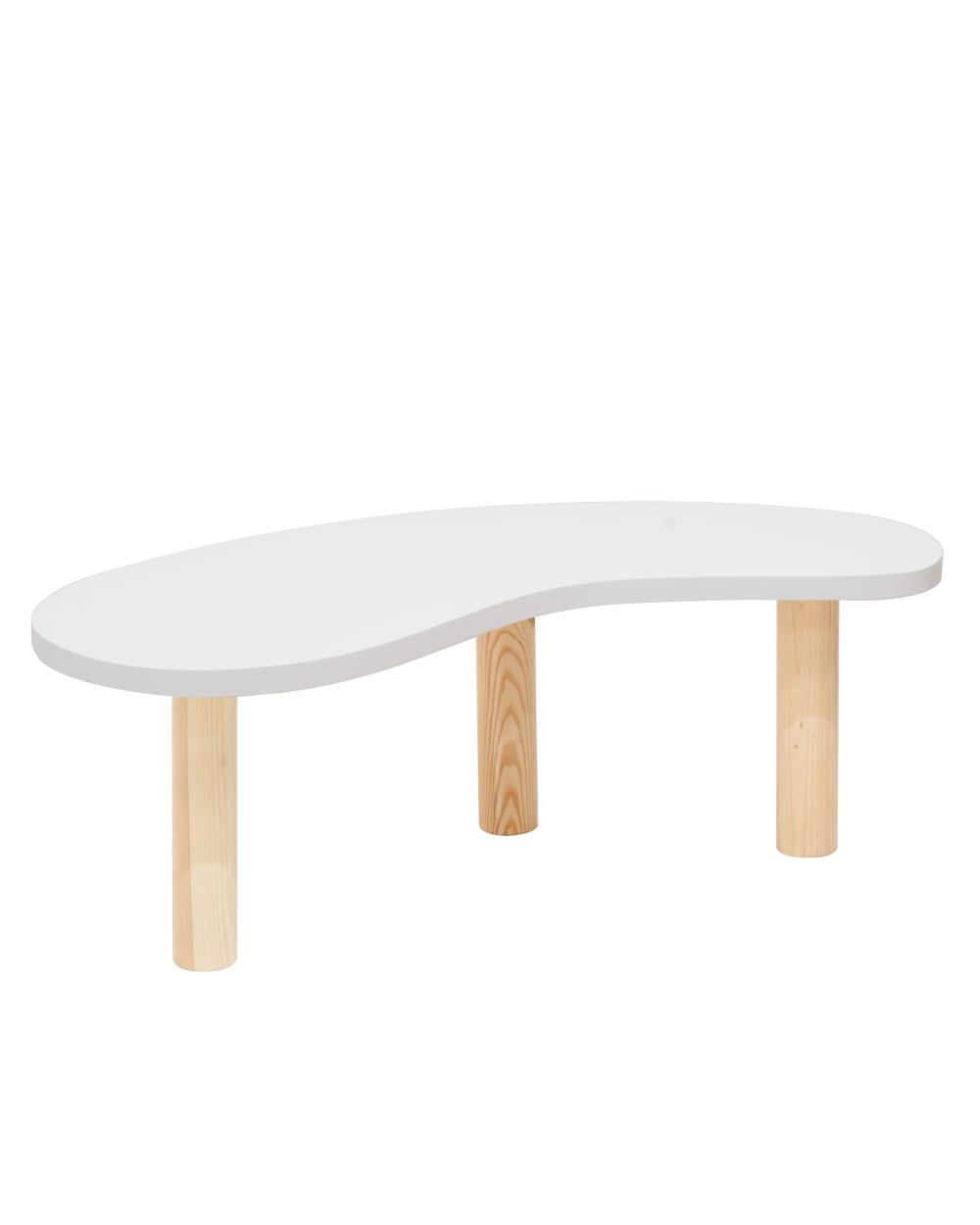 Table basse en bois blanche et naturelle 100x40cm