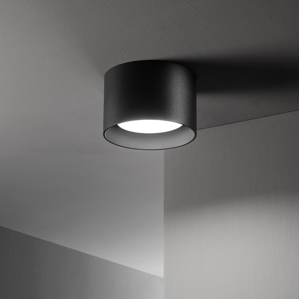 Plafoniera Moderna Spike Metallo Nero 1 Luce Gx53 9W 3000K Luce