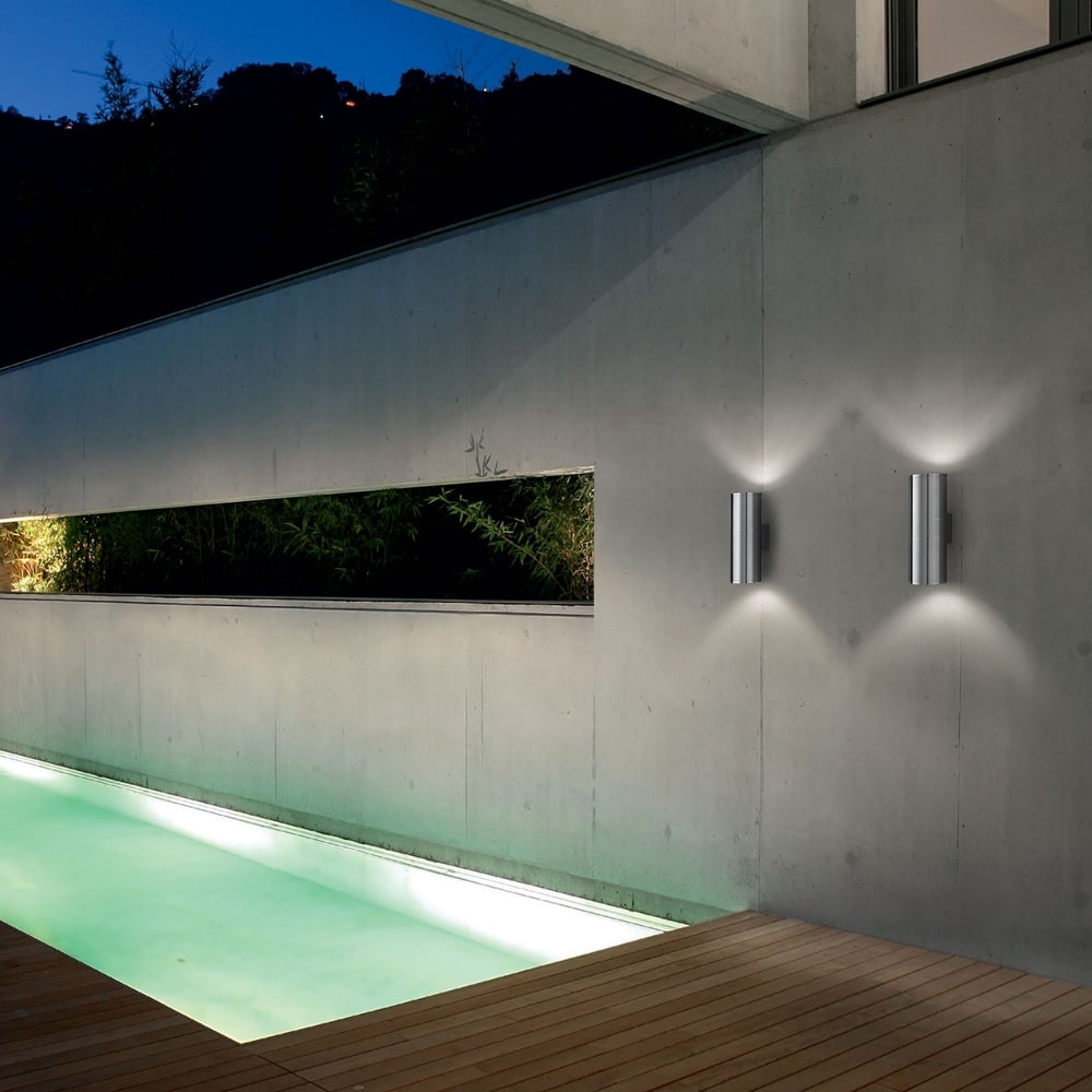 Applique Moderna Gun Alluminio Cromo 2 Luci E27 - Ideal Lux