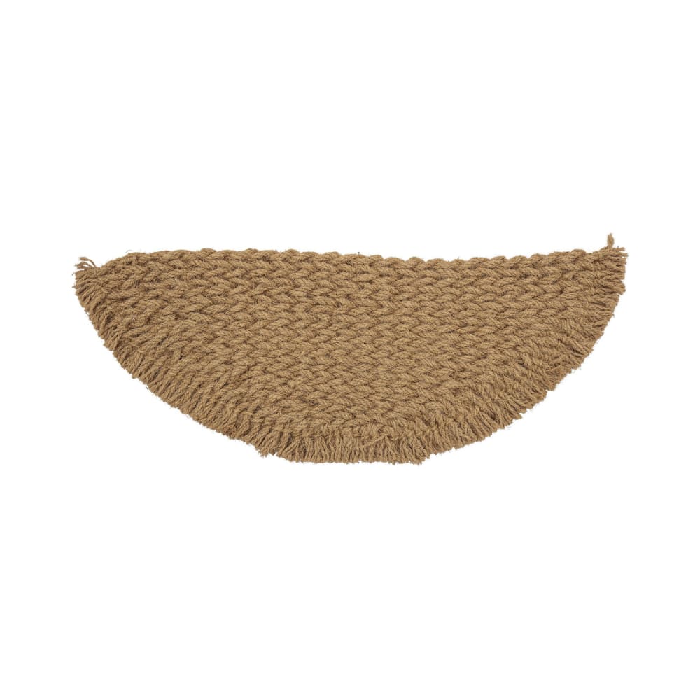 Paillasson en forme de demi-lune en fibres torsadées beiges 120x40