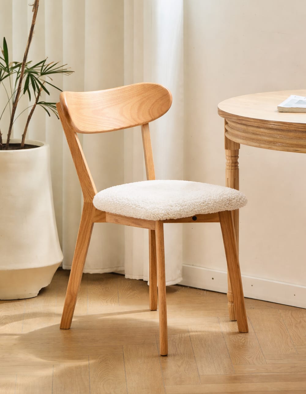 Nordlys Esszimmerstühle (2er Set) aus Massivholz und lana Braun style exotic Weiß
