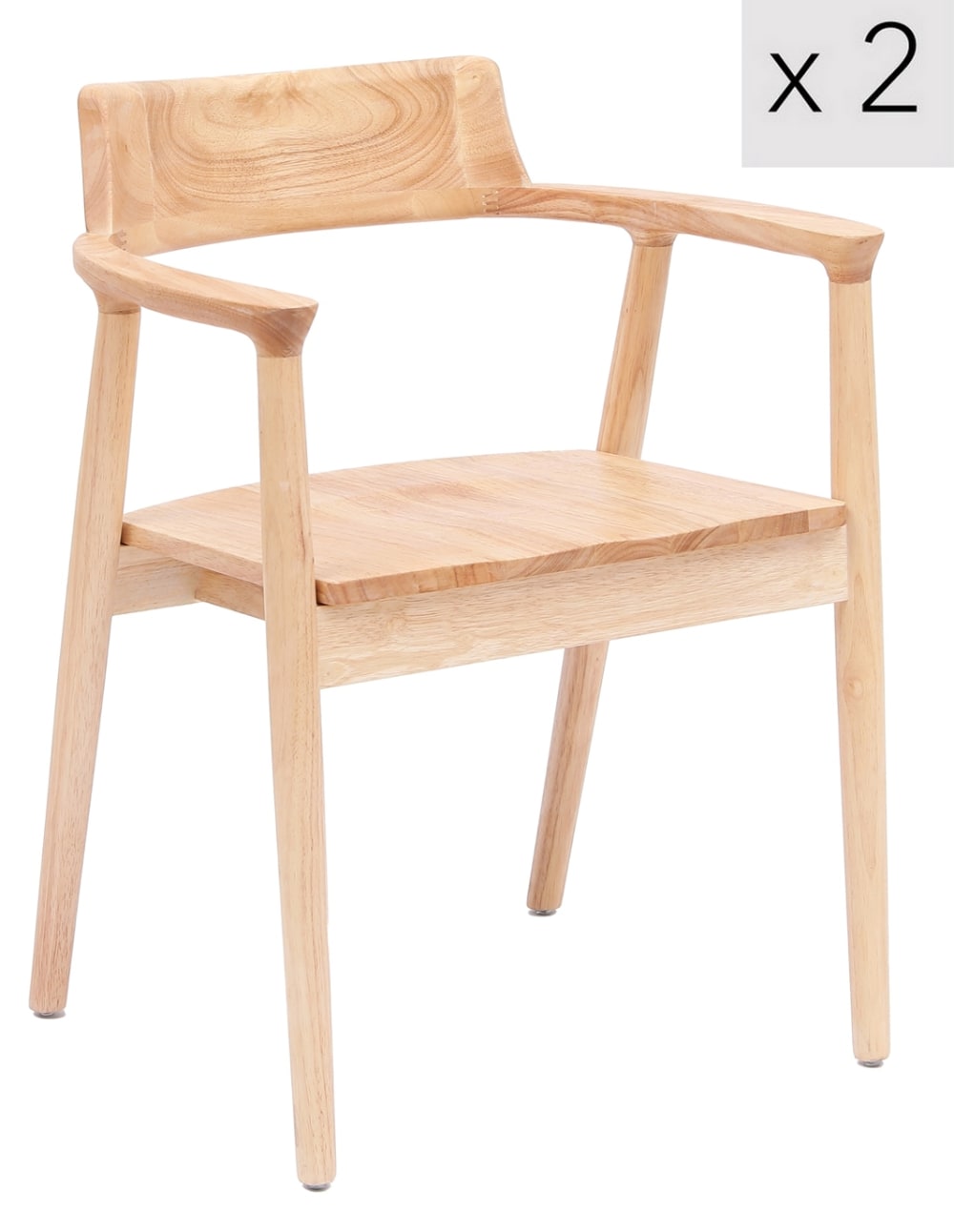 Esszimmerstühle (2er Set) aus Massivholz Braun - Maisons Du Monde