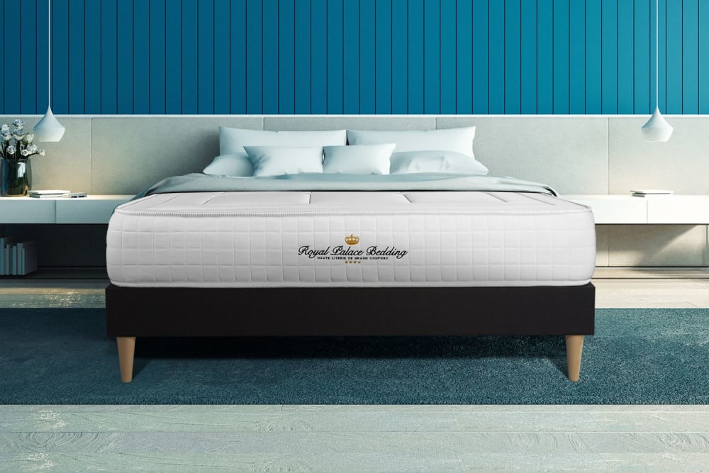Somier negro + colchón con espuma viscoelástica 180 x 190 - Maisons du Monde
