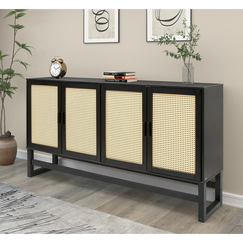 Buffet avec 4 portes en pin expresso