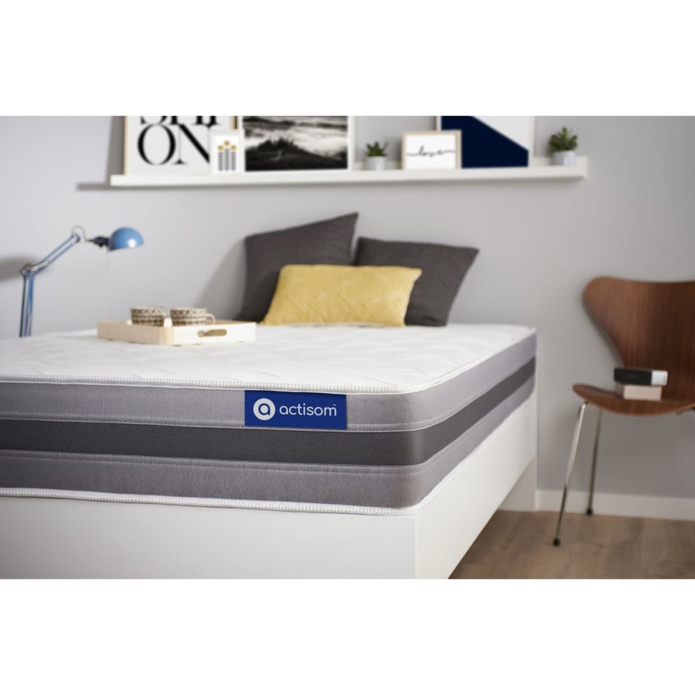 Actisom Matratze aus Memory-Schaum 120 x 200 cm, weiß style classic chic - Stoff