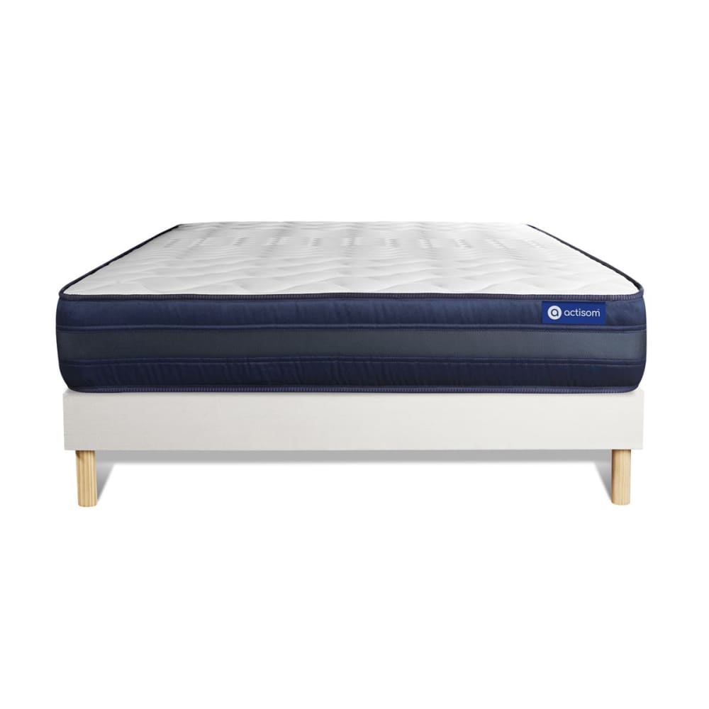 Ensemble 120x200 matelas hybride sommier kit blanc - Maisons du Monde