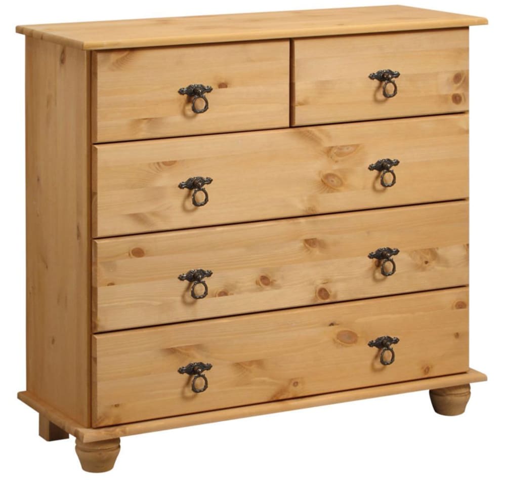 Commode à 3+2 tiroirs en pin