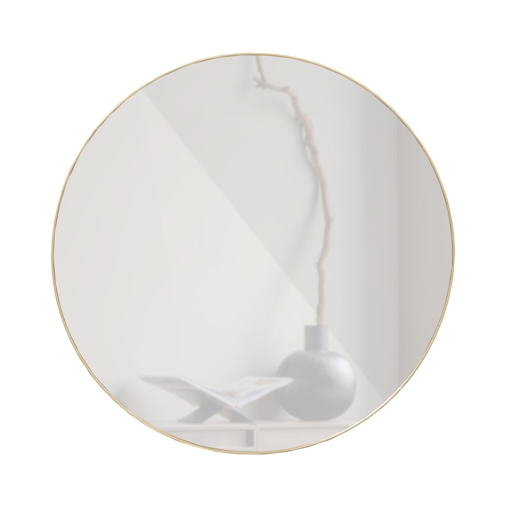 Miroir rond en métal doré D80