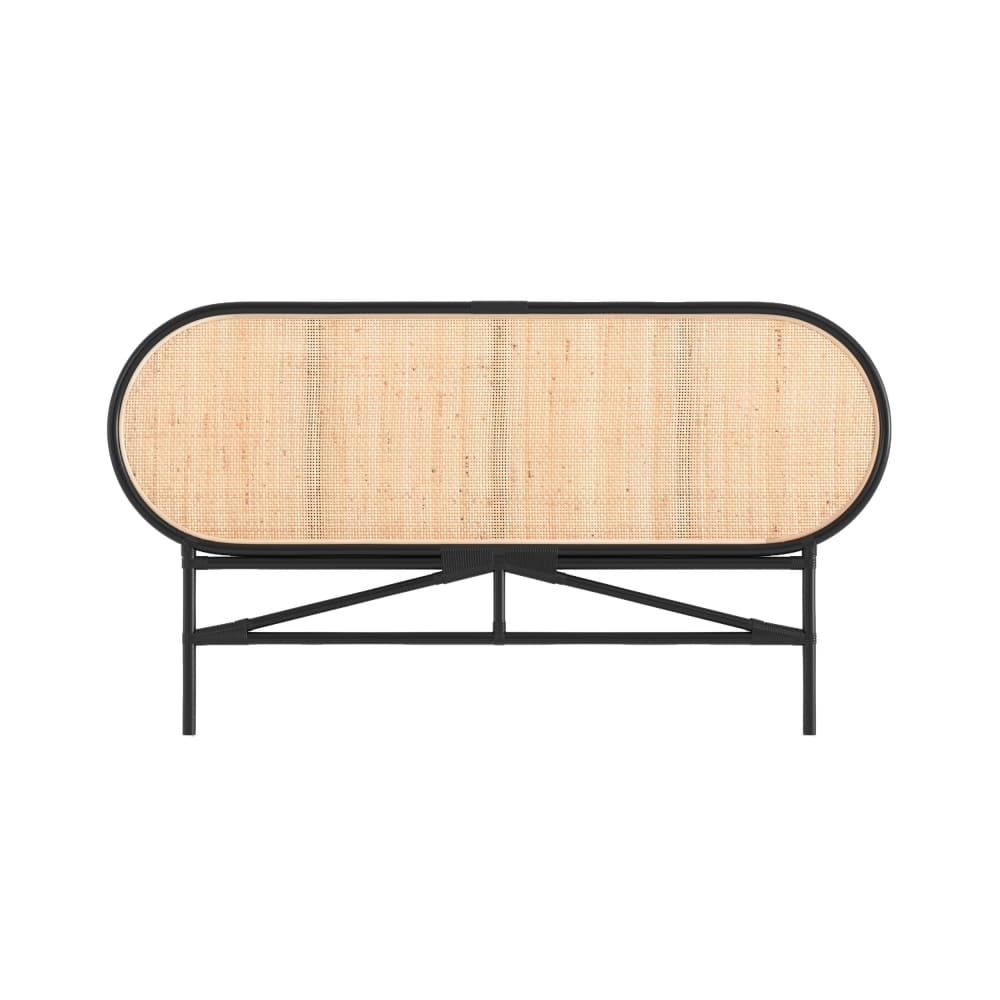 Tête de lit en rotin naturel et noir 140 cm