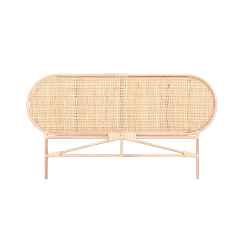 Maison Pavane Kopfteil aus natürlichem Rattan 140 cm style landhaus Braun Rattan