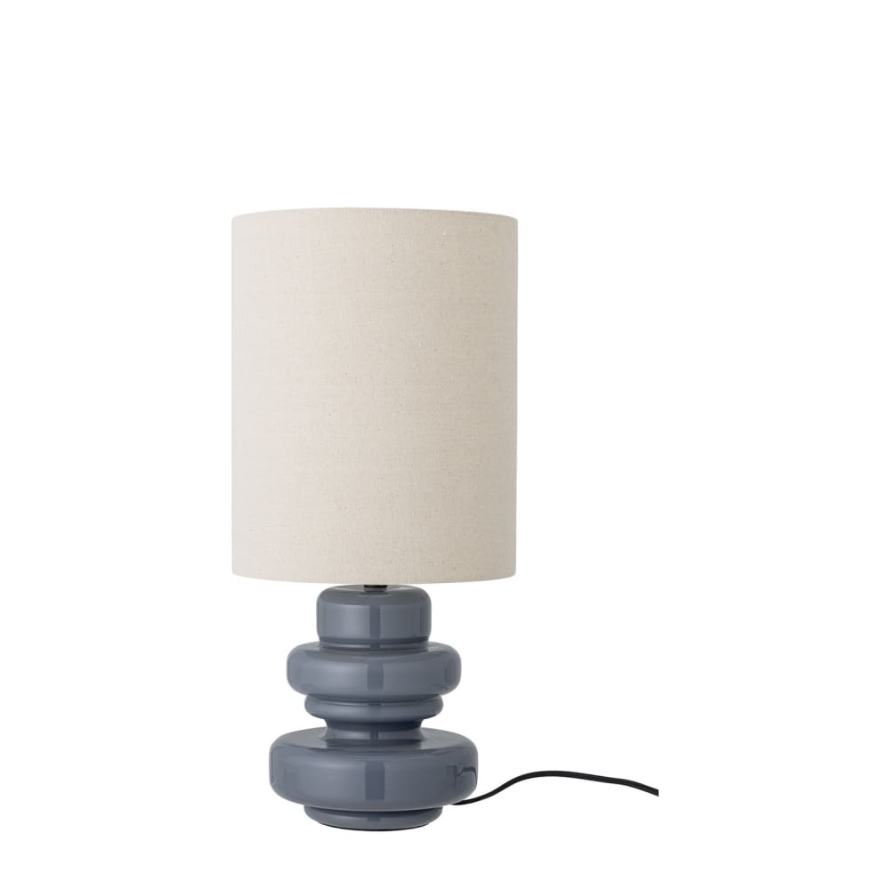 Lampe de table en verre bleu