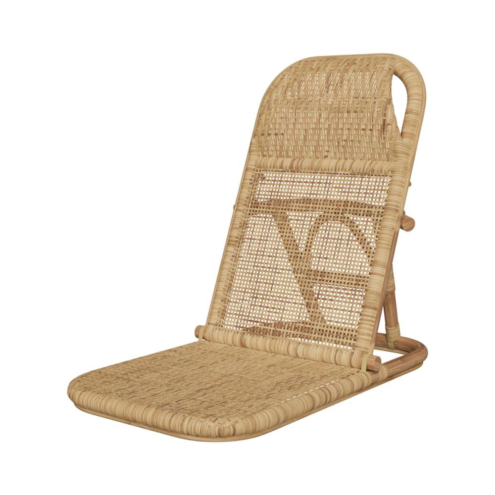 Chaise de plage pliable en rotin naturel