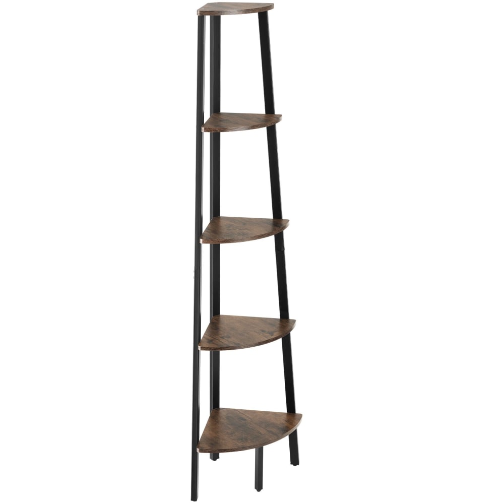 Étagère d’angle style industriel 34x34x1585 cm bois foncé Étagère d’angle style industriel 34x34x1585 cm bois foncé