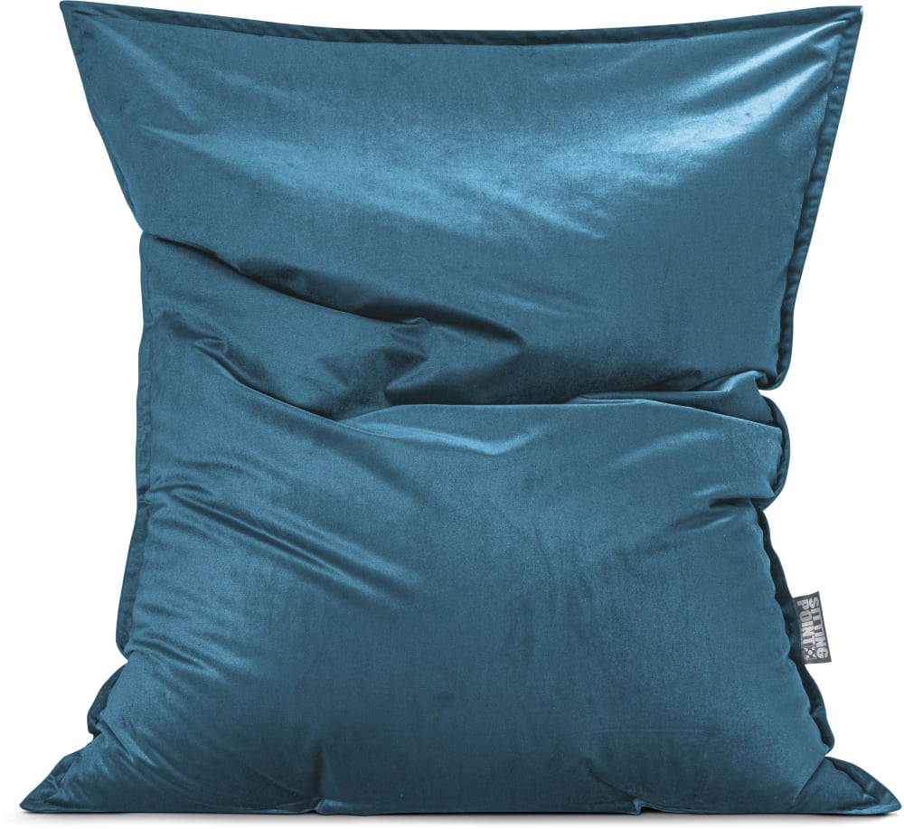 Coussin d'intérieur géant aspect velours pétrole 170x130cm
