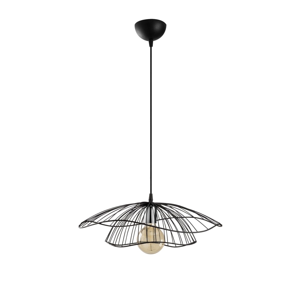 Menzzo Draht-Pendelleuchte aus Metall D50 cm - Schwarz style modern Schwarz Metall