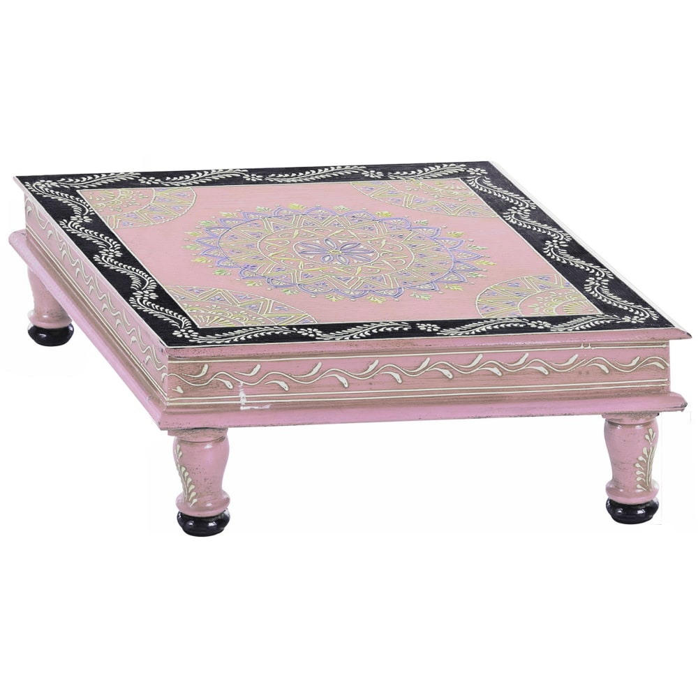 table d'appoint en manguier - rose