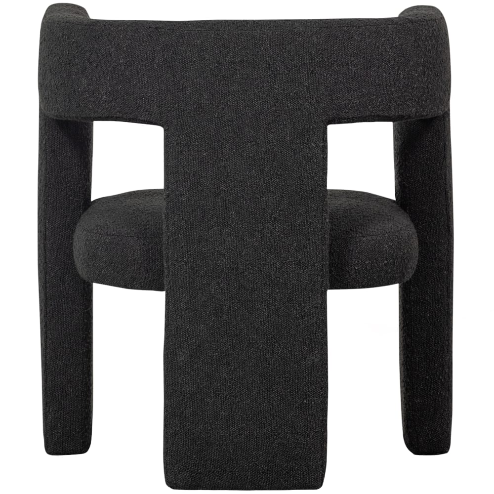 Fauteuil en peluche bouclette gris fonce