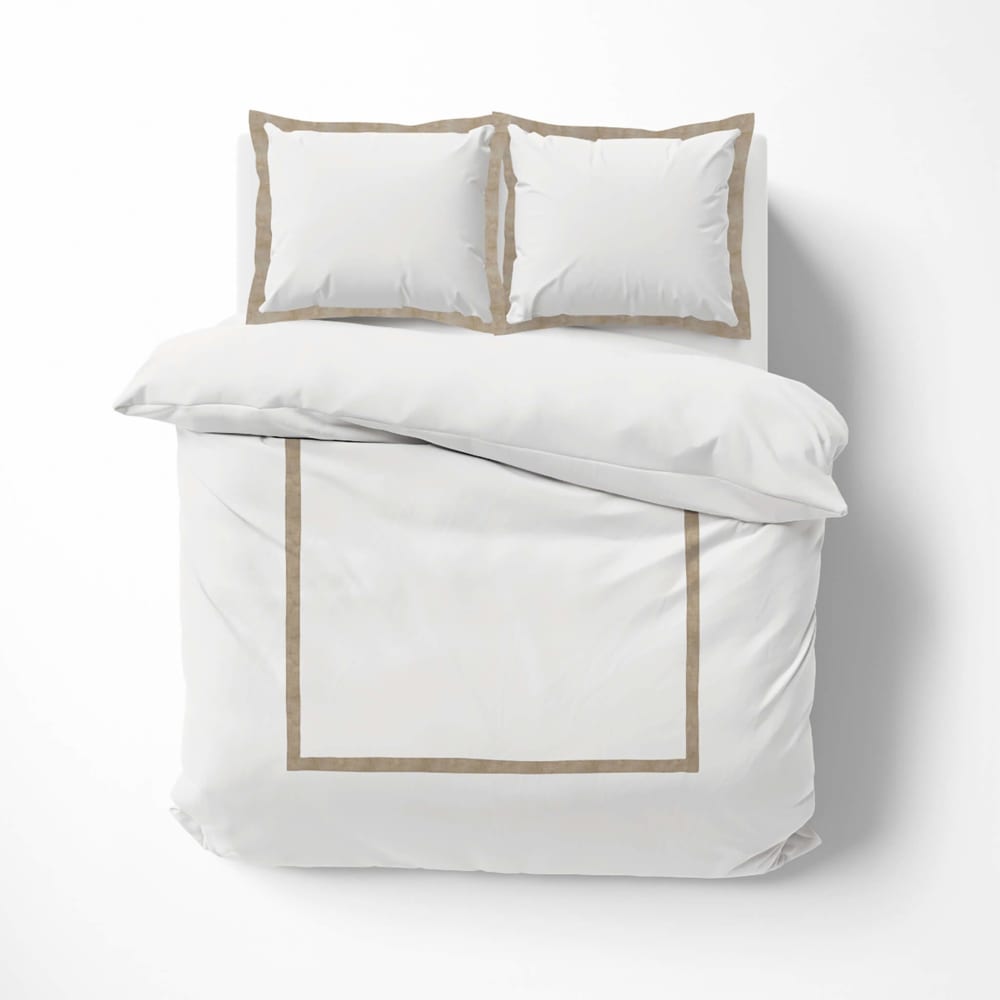 Parure de lit Lauraline coton/lin blanc 240x220 cm