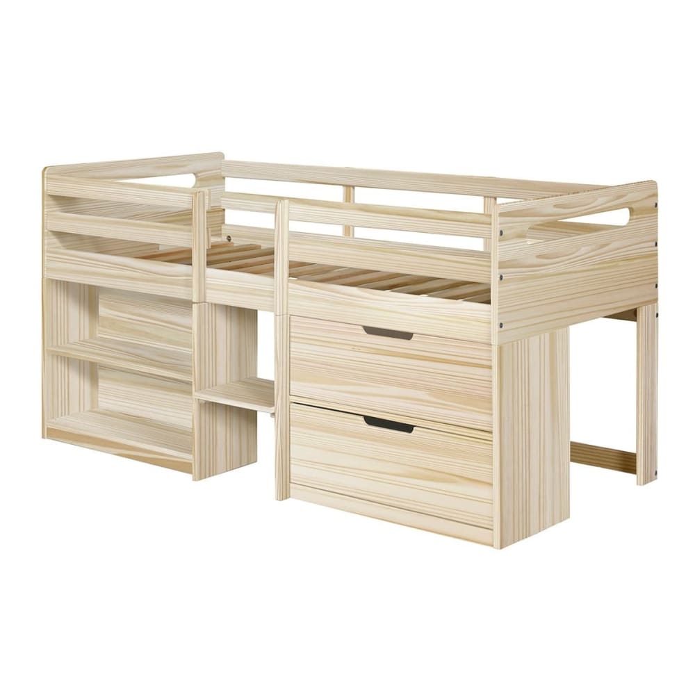 Lit mi-hauteur bois massif 90x190 cm - Maisons du Monde