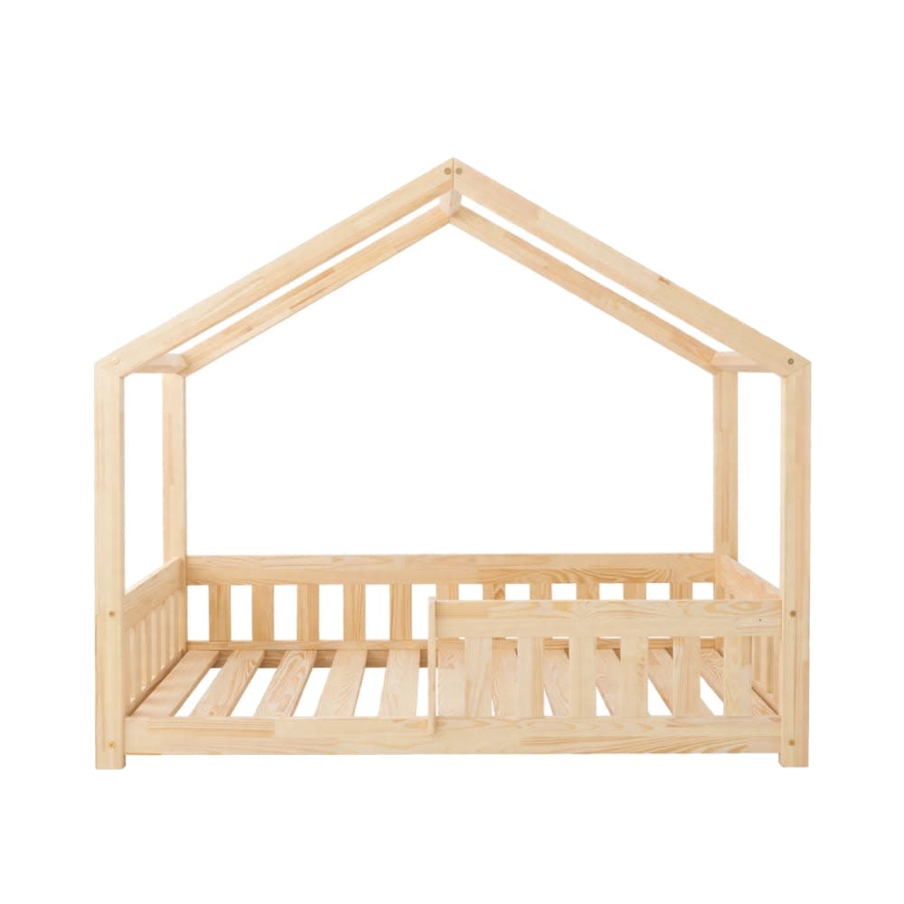 Adeko Kids Hausbett für Kinder aus Kiefernholz Beige Baby