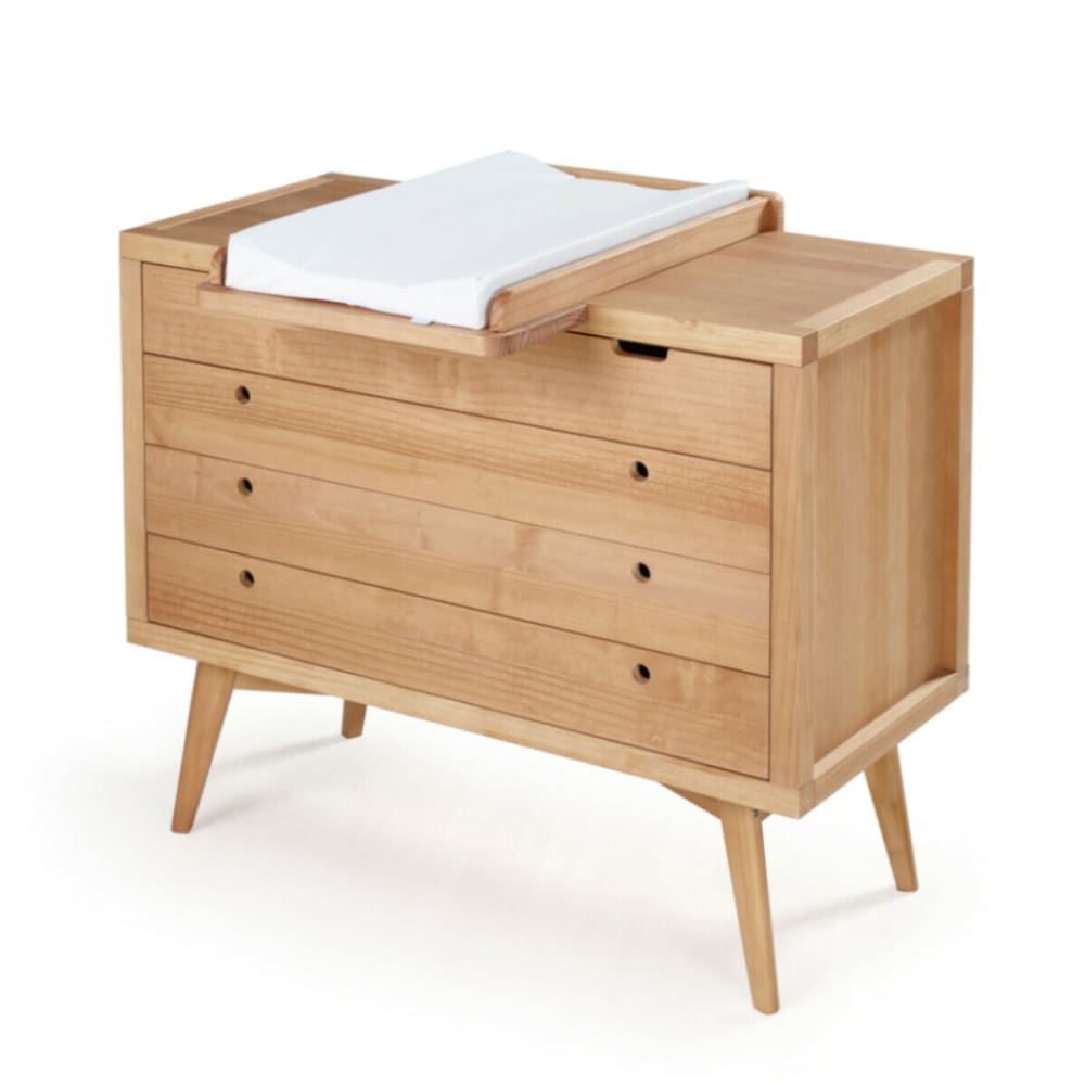 Commode à langer 4 tiroirs bois massif (ID Kids) - Image 1