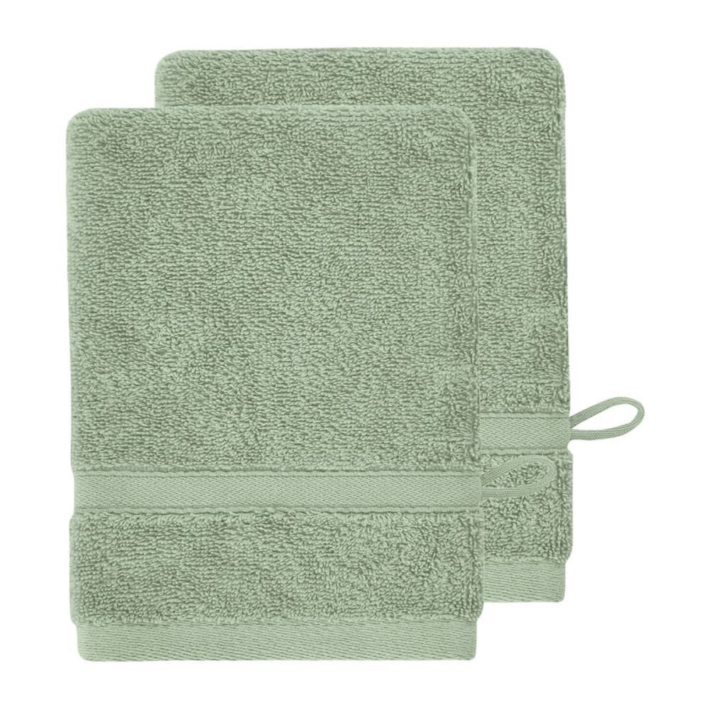 2 gants en coton bio Sauge 16x22 cm