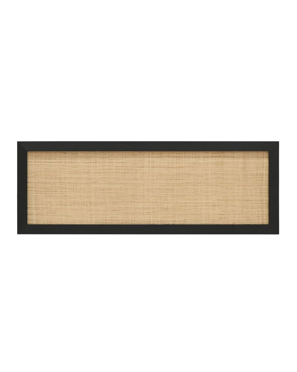 Tête de lit en bois de pin et raphia noir 160x60cm