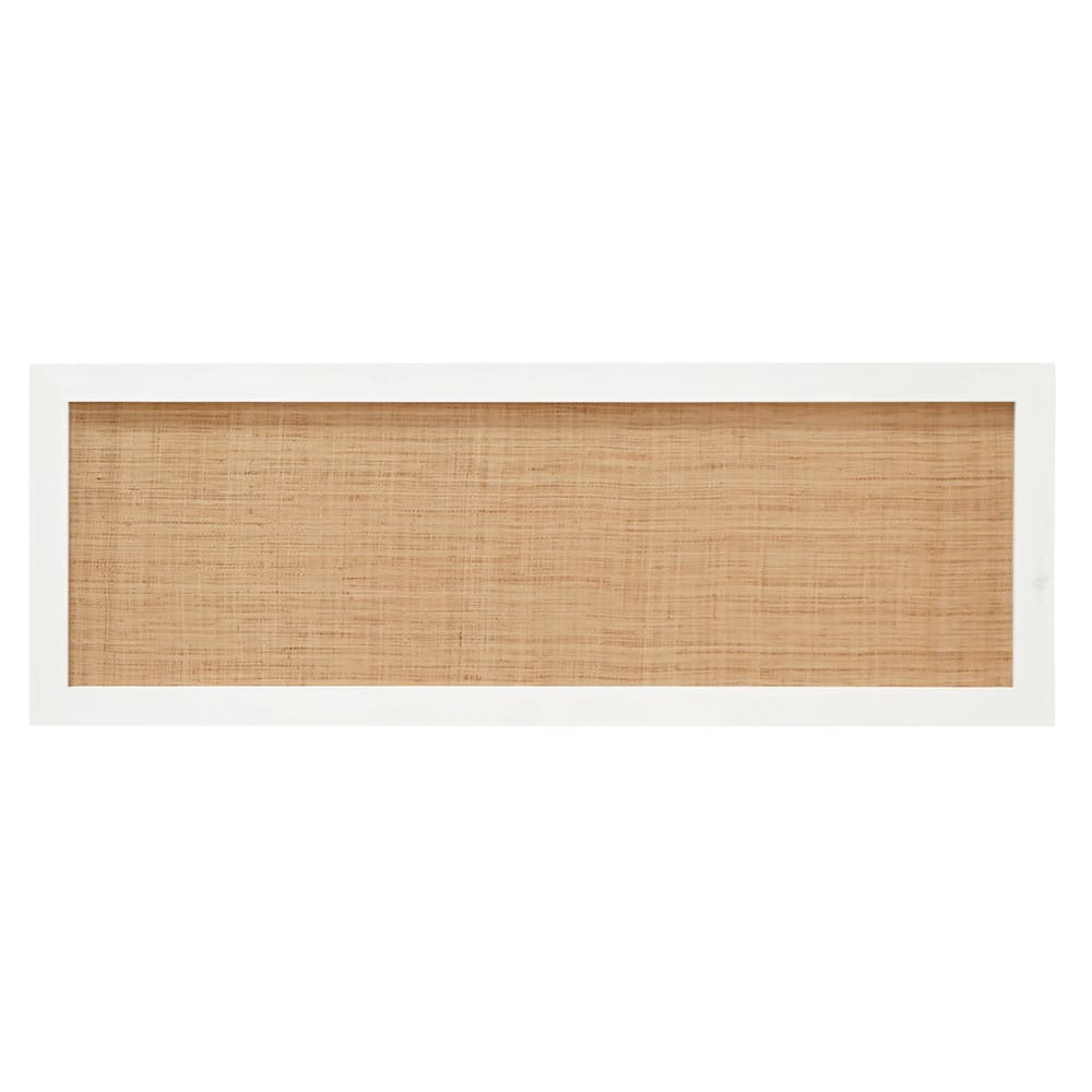 Tête de lit en bois de pin et raphia blanc 180x60cm