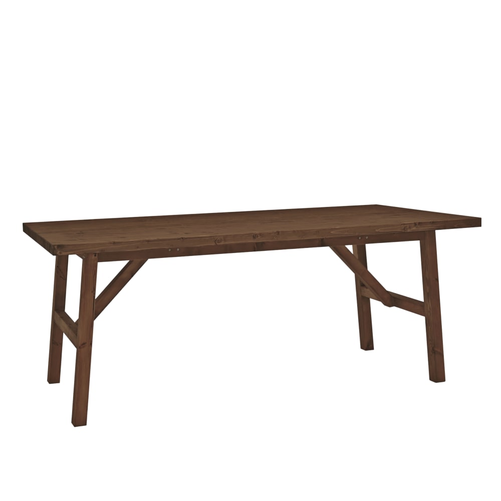Table à manger en bois de sapin marron 200x75cm
