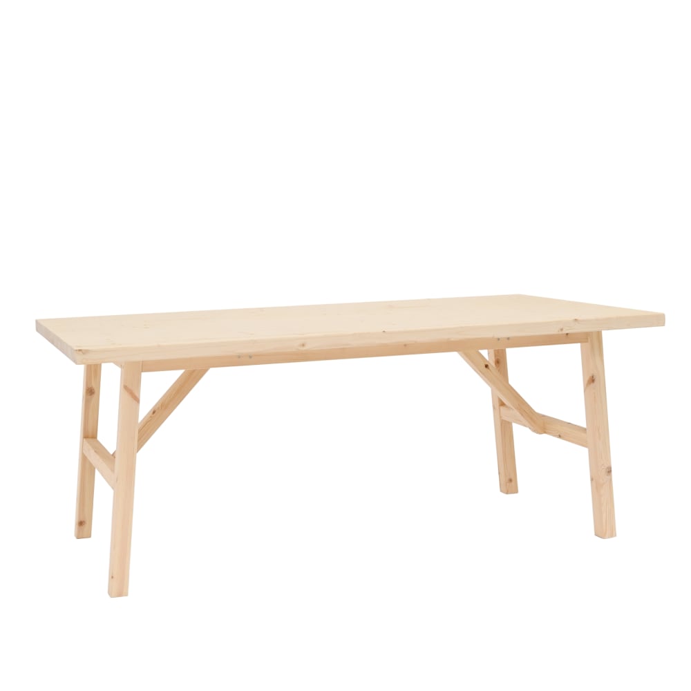 Table à manger en bois de sapin naturel 200x75cm