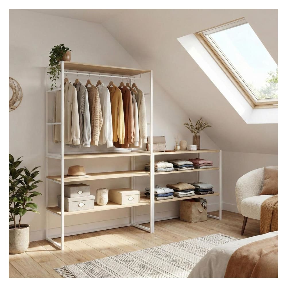Lot de 3 portants vêtements sous combles  modulables 300x85cm