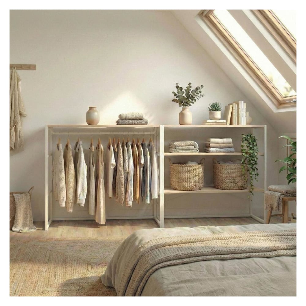 Lot de 2 portants vêtements sous combles modulables 200x85cm - Maisons du Monde