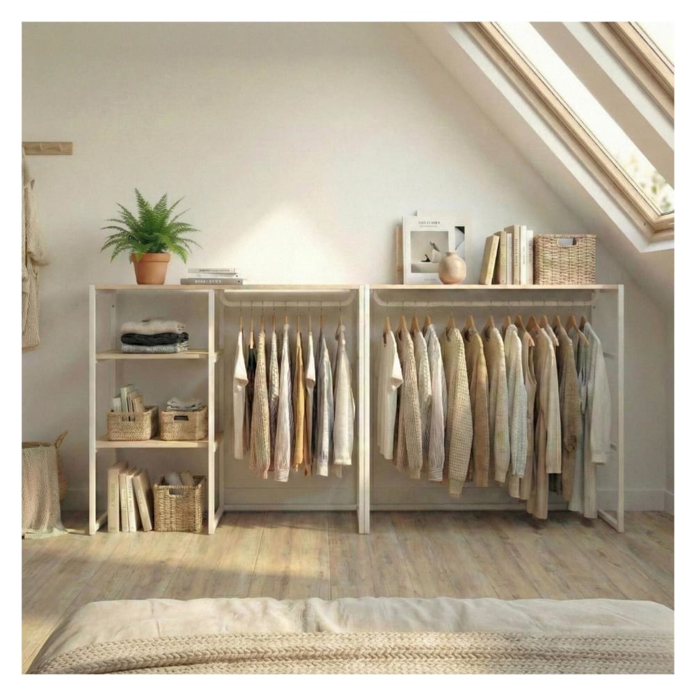 Lot de 2 portants vêtements sous combles modulables 200x85cm - Maisons du Monde