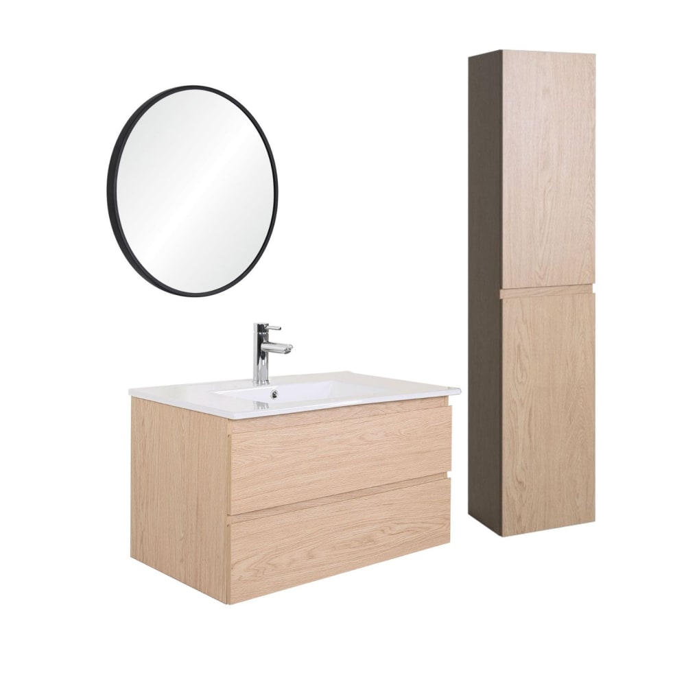 Ensemble meuble simple vasque  80cm