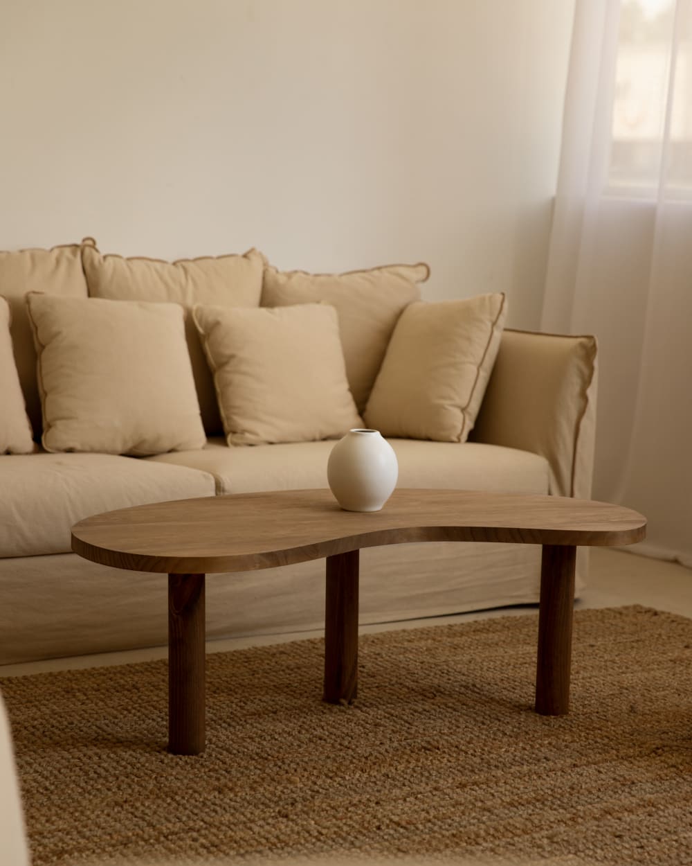 Mesa de centro de madera maciza de envejecido 118,5x40cm - Maisons du Monde