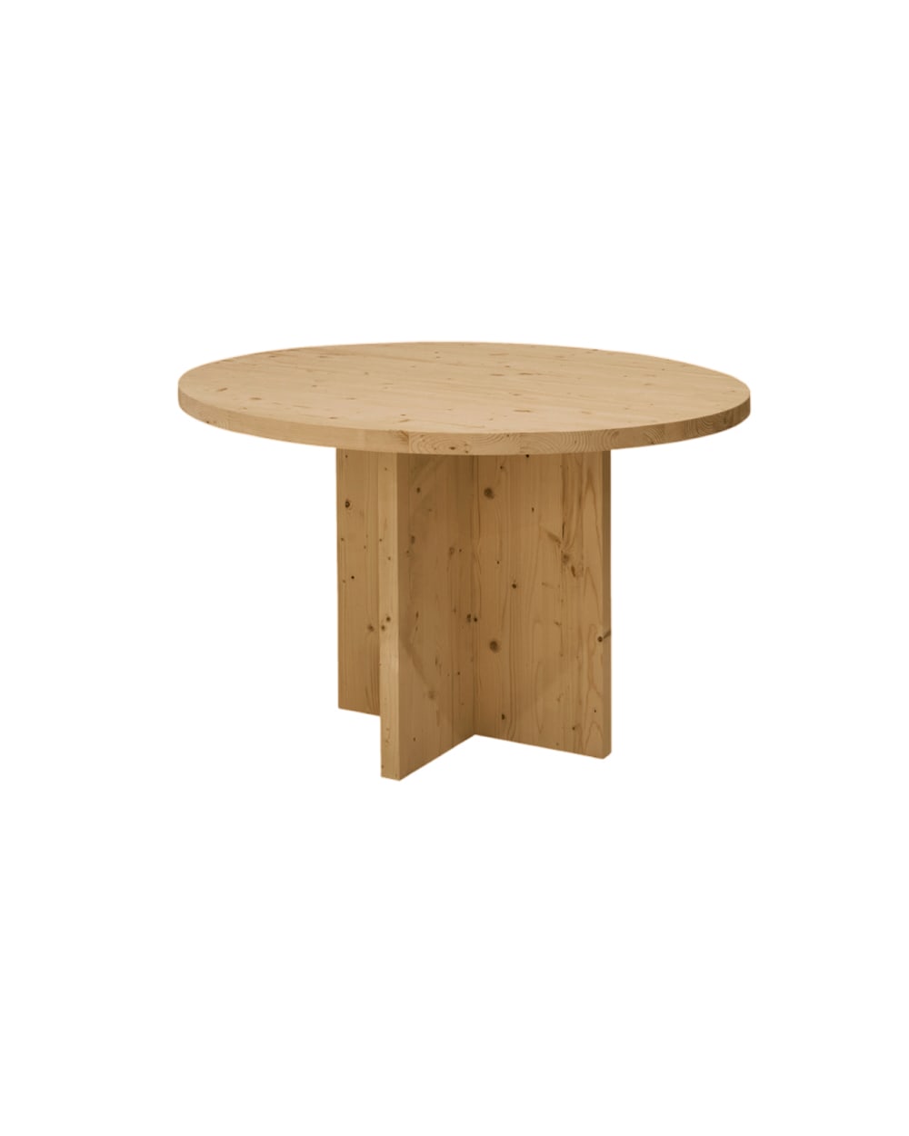 Table à manger ronde en bois de sapin marron de Ø110x75cm